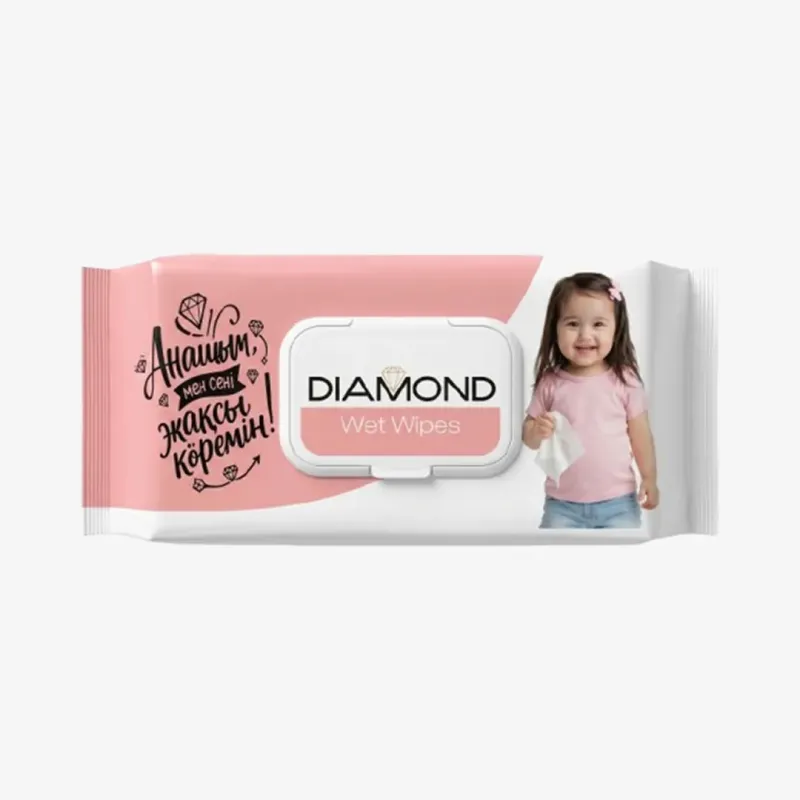 Салфетки Flovell care premium diamond влажные, с ароматом, 100 шт