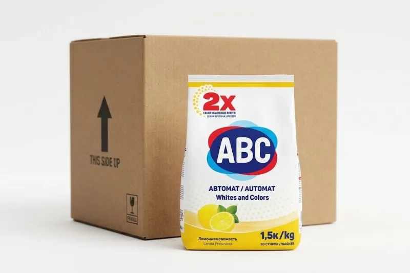 Стиральный порошок автомат ABC «Лимонная свежесть» (Whites and Colors), 1.5 кг (12 шт. в коробке)