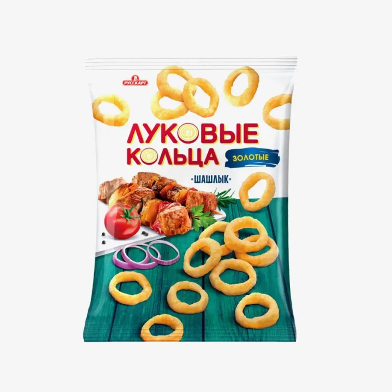 Кольца луковые Золотые со вкусом шашлыка 100 г