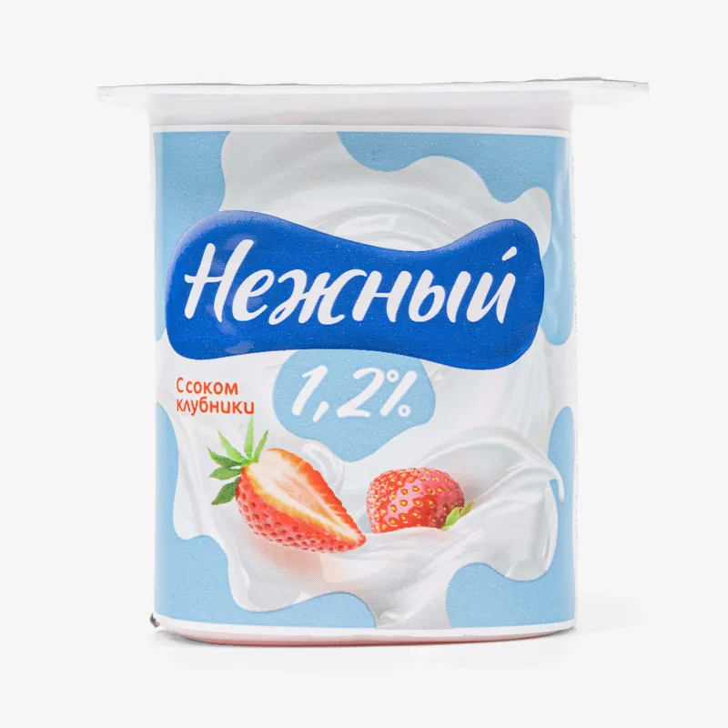 Йогурт Нежный с соком клубники 1.2%, 100 г