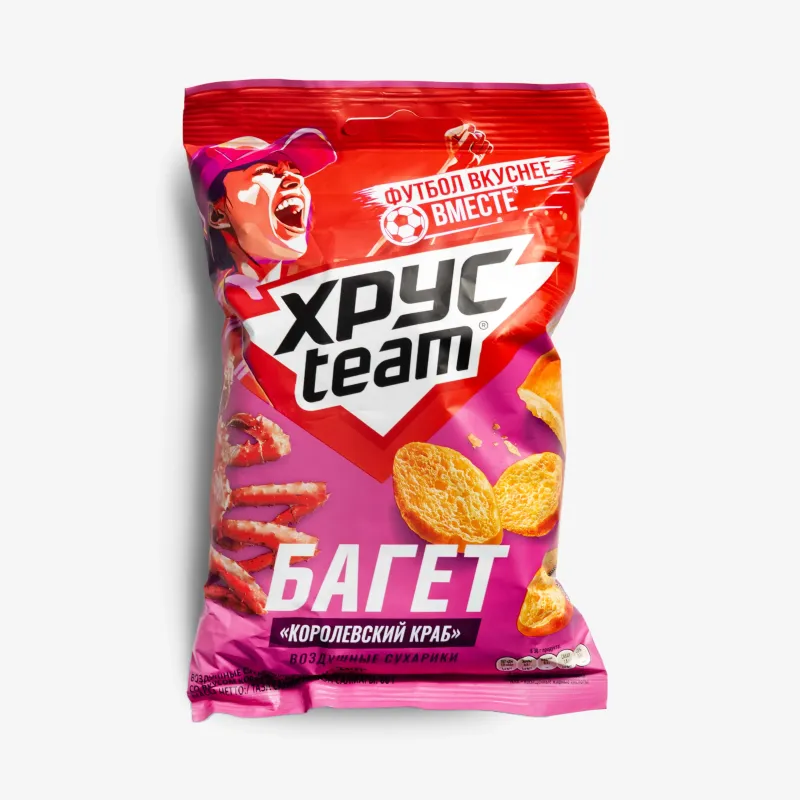 Сухарики ХрусTeam Baget королевский краб, 60 г