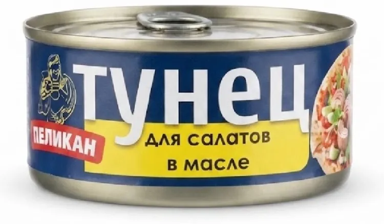 Пеликан тунец в масле для салатов 185 г