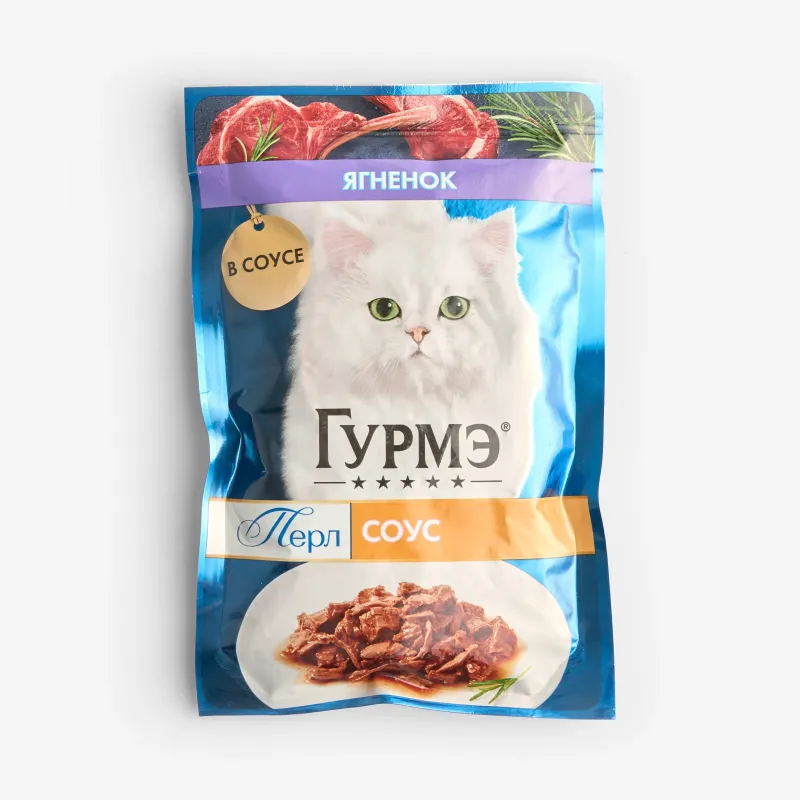 Корм Gourmet Perle влажный нежное филе ягненок в соусе для кошек, 75 г