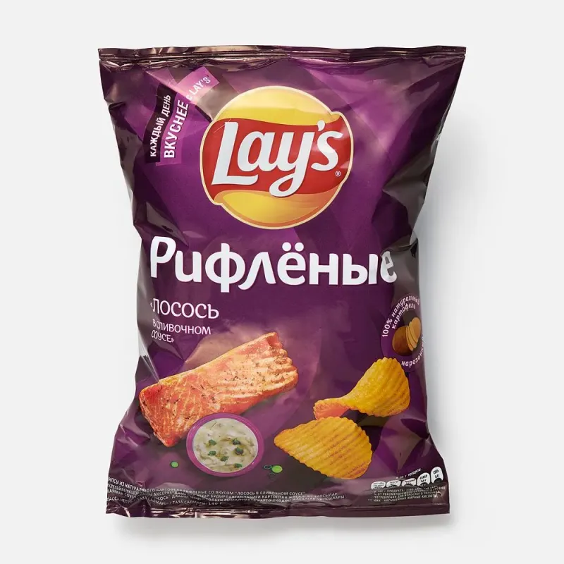 Чипсы Lay’s рифленые с лососем в сливочном соусе, 140 г