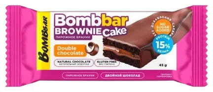 Bomb Bar пирожное протеиновое Brownie Cake двойной шоколад 1 ШТ