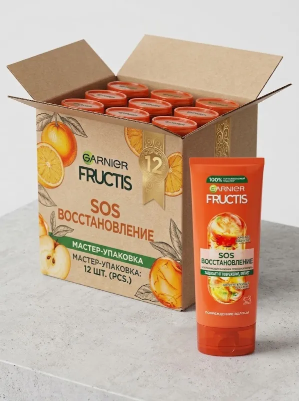 Бальзам Garnier Fructis 387 мл «SOS Восстановление» — оптовая упаковка 12 шт