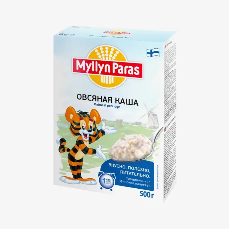 Каша Myllyn Paras Тигренок овсяная быстрого приготовления, 500 г