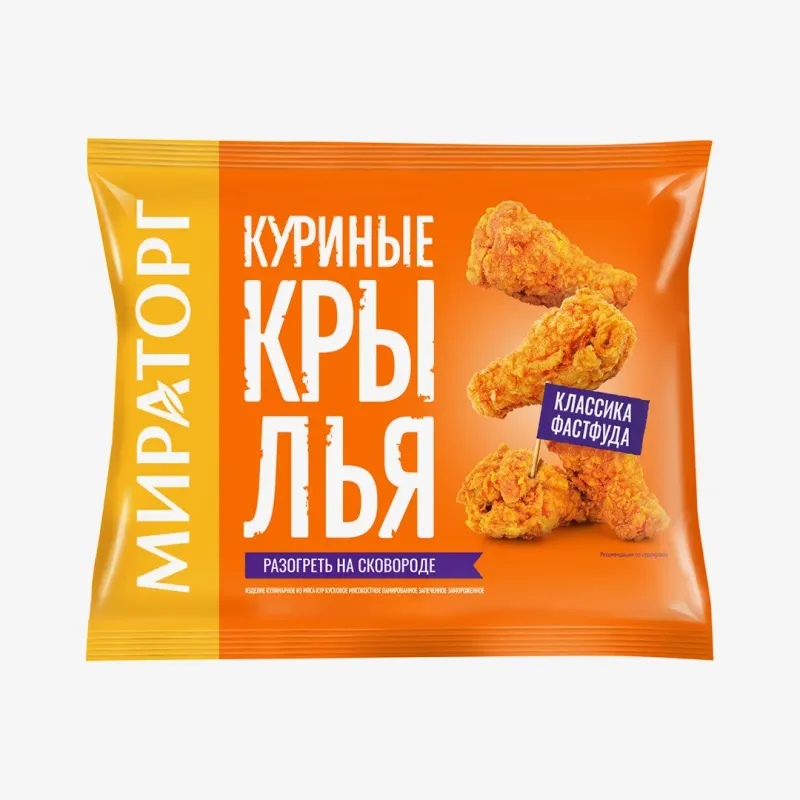 Крылышки куриные Мираторг в панировке запечённые, 400 г